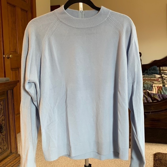 White Stag Sweaters - Soft powder blue mockneck nack zip closure NWOT